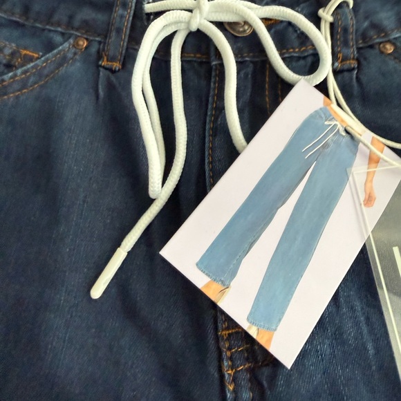 NWT Casual soft Wide-Leg Light Blue Denim Joggers - Picture 8 of 10